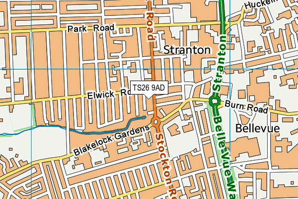 TS26 9AD map - OS VectorMap District (Ordnance Survey)