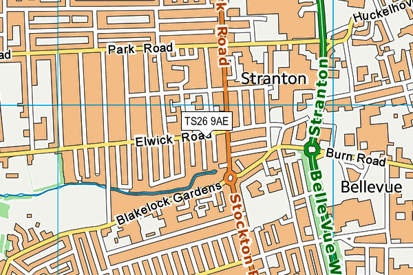 TS26 9AE map - OS VectorMap District (Ordnance Survey)