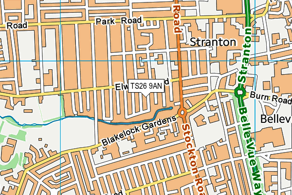 TS26 9AN map - OS VectorMap District (Ordnance Survey)