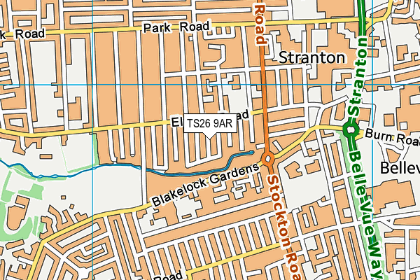 TS26 9AR map - OS VectorMap District (Ordnance Survey)