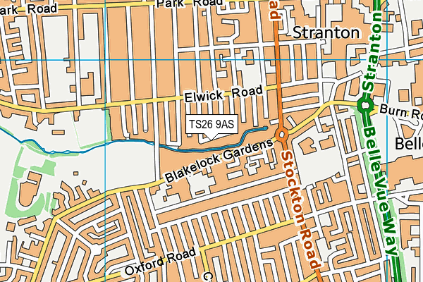 TS26 9AS map - OS VectorMap District (Ordnance Survey)