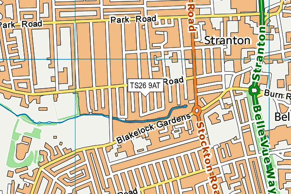 TS26 9AT map - OS VectorMap District (Ordnance Survey)