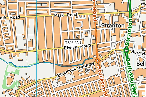 TS26 9AU map - OS VectorMap District (Ordnance Survey)