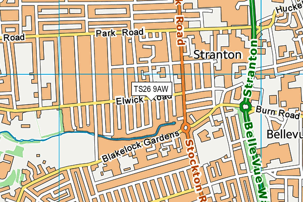 TS26 9AW map - OS VectorMap District (Ordnance Survey)