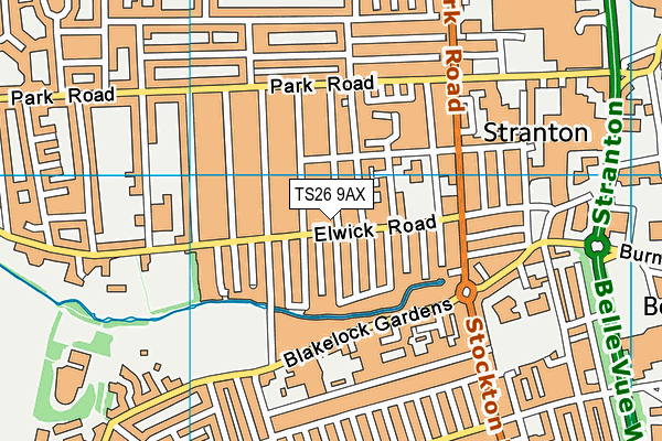 TS26 9AX map - OS VectorMap District (Ordnance Survey)