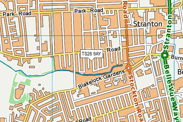 TS26 9AY map - OS VectorMap District (Ordnance Survey)