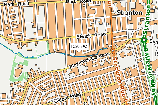 TS26 9AZ map - OS VectorMap District (Ordnance Survey)