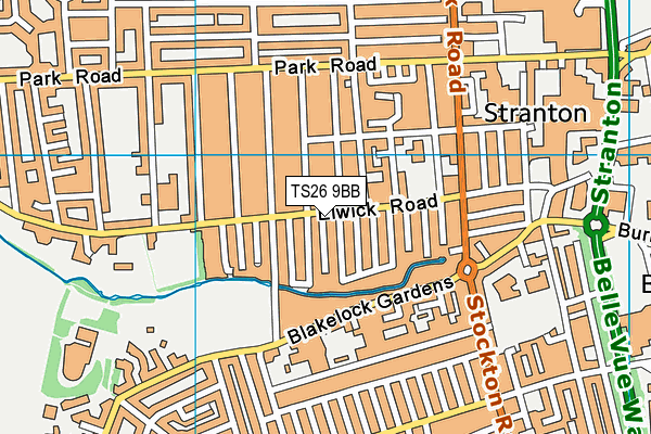 TS26 9BB map - OS VectorMap District (Ordnance Survey)