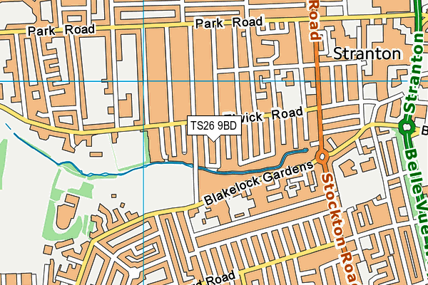 TS26 9BD map - OS VectorMap District (Ordnance Survey)