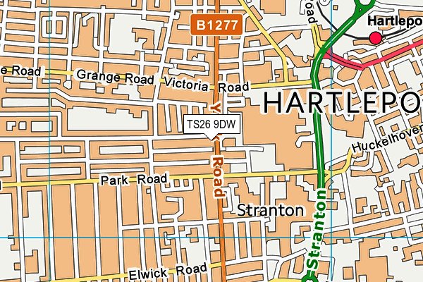 TS26 9DW map - OS VectorMap District (Ordnance Survey)