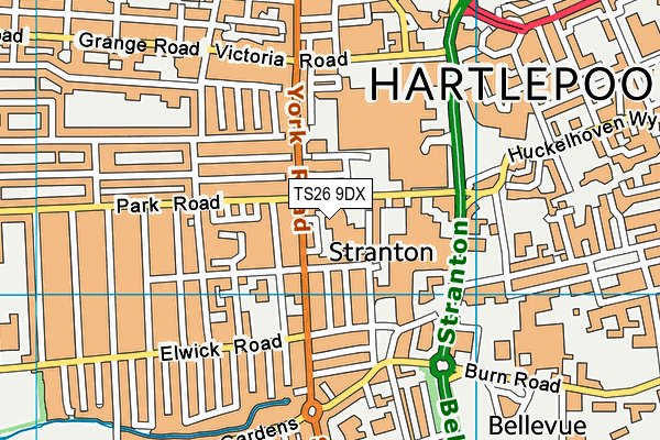 TS26 9DX map - OS VectorMap District (Ordnance Survey)