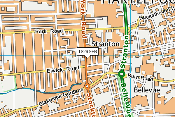 TS26 9EB map - OS VectorMap District (Ordnance Survey)