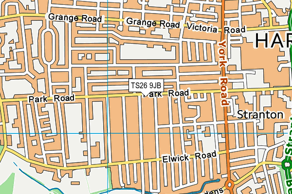 TS26 9JB map - OS VectorMap District (Ordnance Survey)