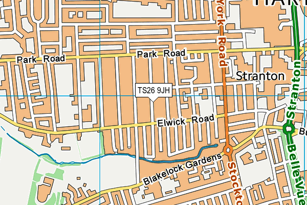 TS26 9JH map - OS VectorMap District (Ordnance Survey)
