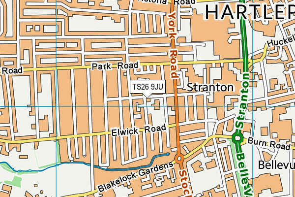 TS26 9JU map - OS VectorMap District (Ordnance Survey)