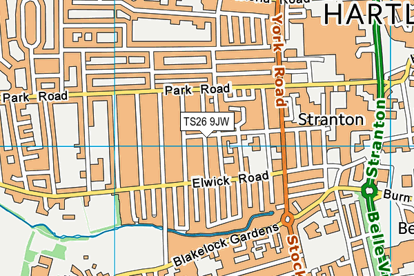 TS26 9JW map - OS VectorMap District (Ordnance Survey)
