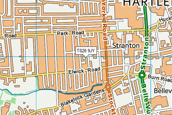 TS26 9JY map - OS VectorMap District (Ordnance Survey)