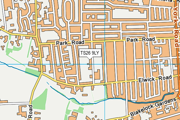 Eldon Grove Leisure Centre (Closed) map (TS26 9LY) - OS VectorMap District (Ordnance Survey)