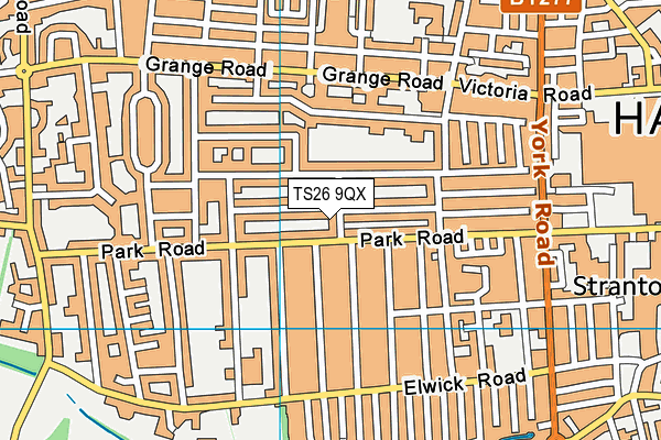TS26 9QX map - OS VectorMap District (Ordnance Survey)