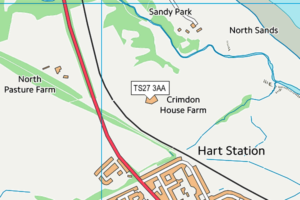 TS27 3AA map - OS VectorMap District (Ordnance Survey)