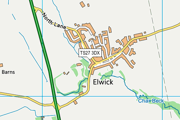 TS27 3DX map - OS VectorMap District (Ordnance Survey)