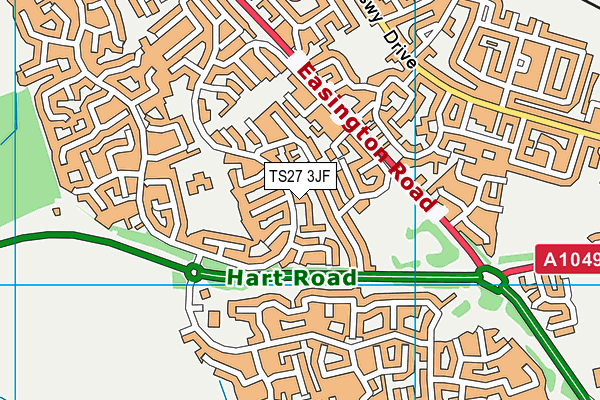 TS27 3JF map - OS VectorMap District (Ordnance Survey)