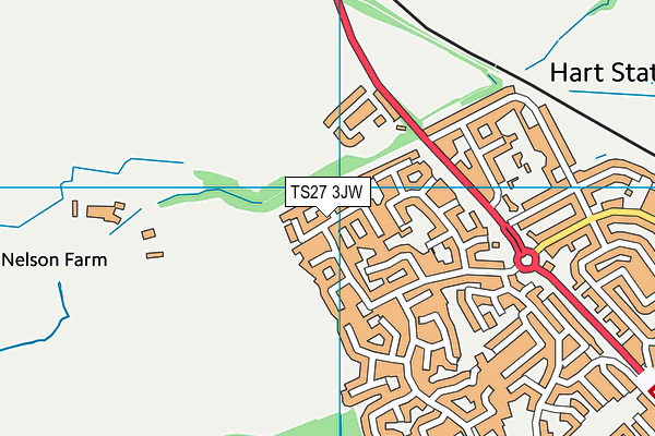 TS27 3JW map - OS VectorMap District (Ordnance Survey)