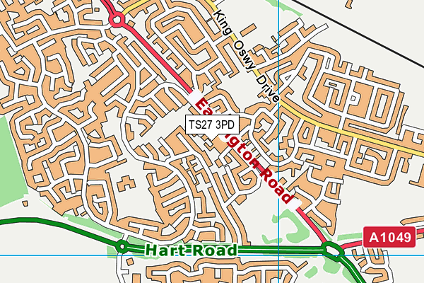 TS27 3PD map - OS VectorMap District (Ordnance Survey)