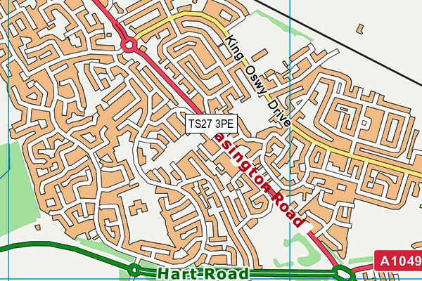 TS27 3PE map - OS VectorMap District (Ordnance Survey)