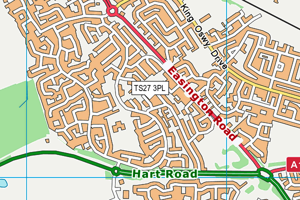 TS27 3PL map - OS VectorMap District (Ordnance Survey)