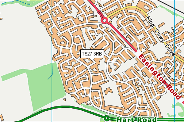 TS27 3RB map - OS VectorMap District (Ordnance Survey)