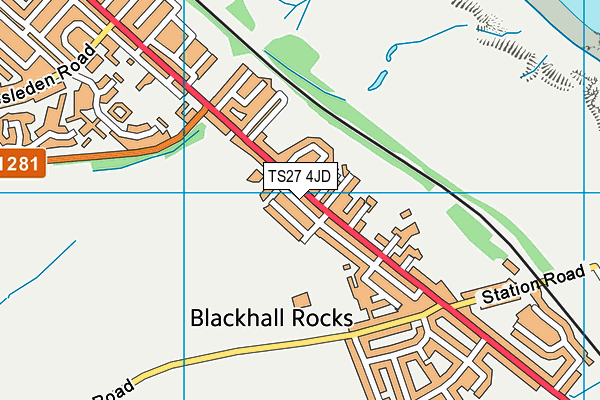 TS27 4JD map - OS VectorMap District (Ordnance Survey)