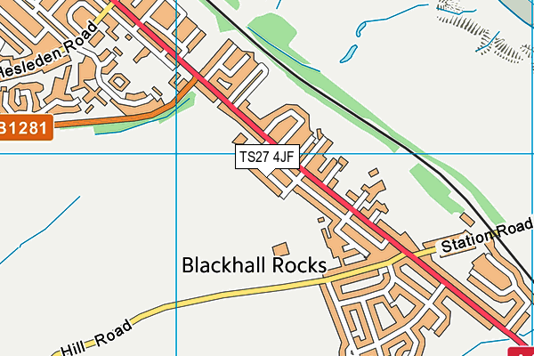 TS27 4JF map - OS VectorMap District (Ordnance Survey)