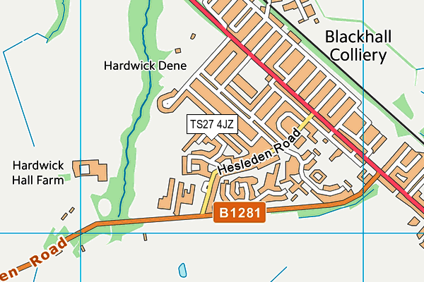 TS27 4JZ map - OS VectorMap District (Ordnance Survey)