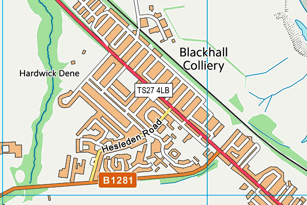 TS27 4LB map - OS VectorMap District (Ordnance Survey)