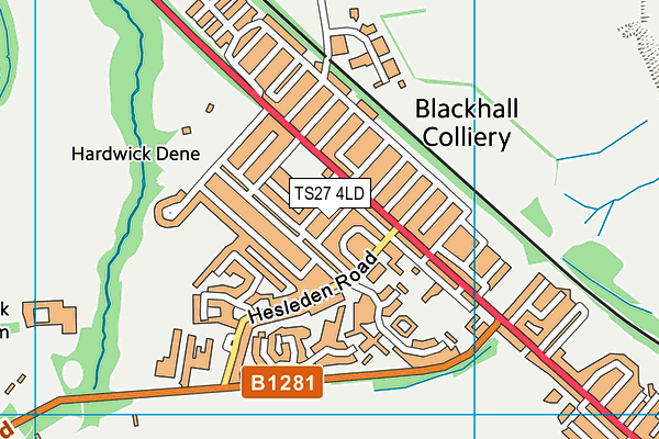 TS27 4LD map - OS VectorMap District (Ordnance Survey)