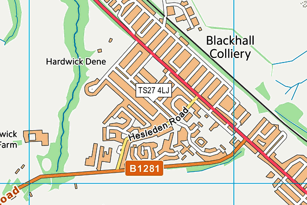 TS27 4LJ map - OS VectorMap District (Ordnance Survey)