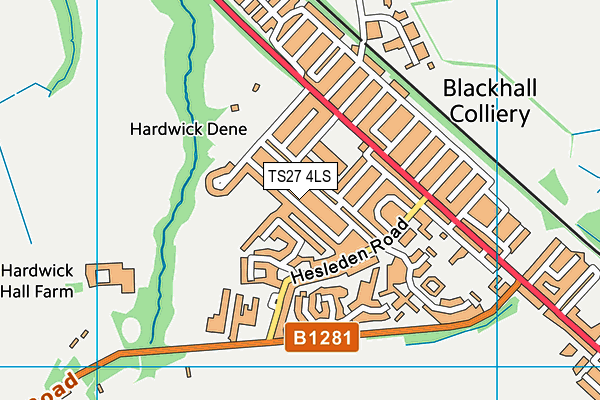 TS27 4LS map - OS VectorMap District (Ordnance Survey)