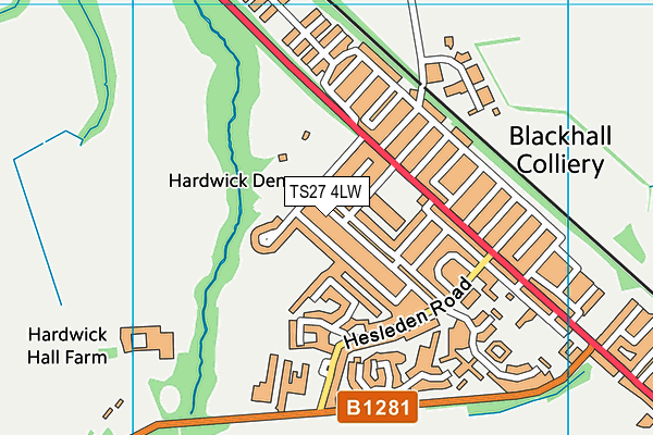 TS27 4LW map - OS VectorMap District (Ordnance Survey)