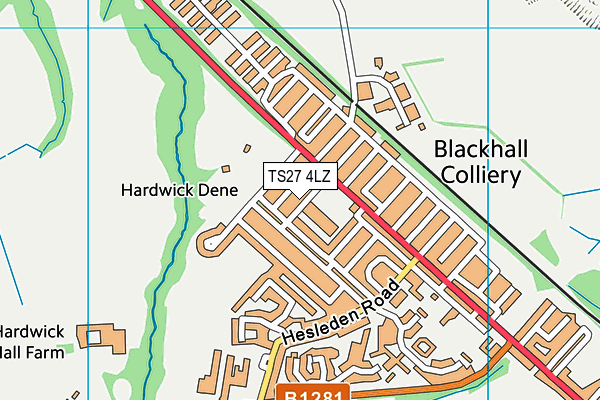 TS27 4LZ map - OS VectorMap District (Ordnance Survey)
