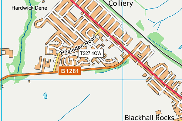 TS27 4QW map - OS VectorMap District (Ordnance Survey)