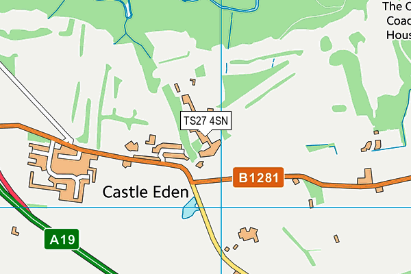 Castle Eden Cricket Club map (TS27 4SN) - OS VectorMap District (Ordnance Survey)