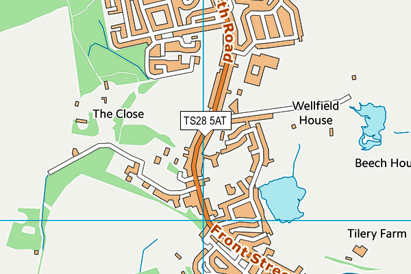 TS28 5AT map - OS VectorMap District (Ordnance Survey)