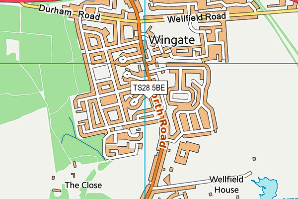 TS28 5BE map - OS VectorMap District (Ordnance Survey)