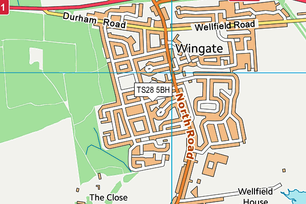 TS28 5BH map - OS VectorMap District (Ordnance Survey)