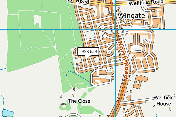 TS28 5JS map - OS VectorMap District (Ordnance Survey)