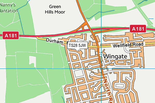 TS28 5JW map - OS VectorMap District (Ordnance Survey)