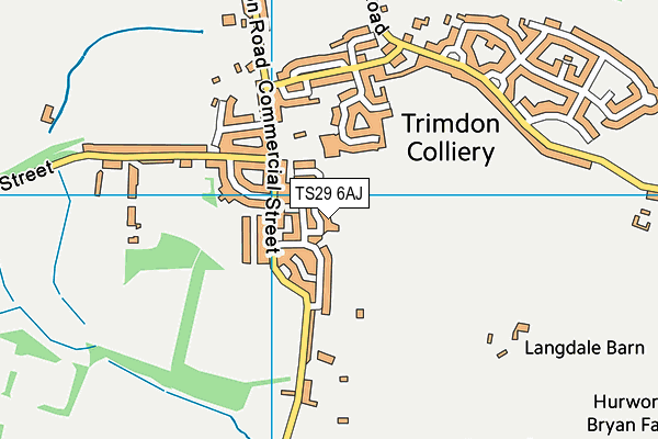 Trimdon Station Foundry Recreation Ground map (TS29 6AJ) - OS VectorMap District (Ordnance Survey)