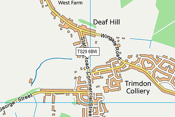 TS29 6BW map - OS VectorMap District (Ordnance Survey)