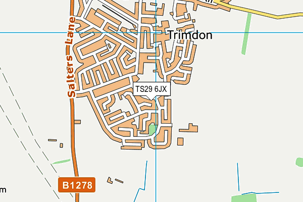 TS29 6JX map - OS VectorMap District (Ordnance Survey)